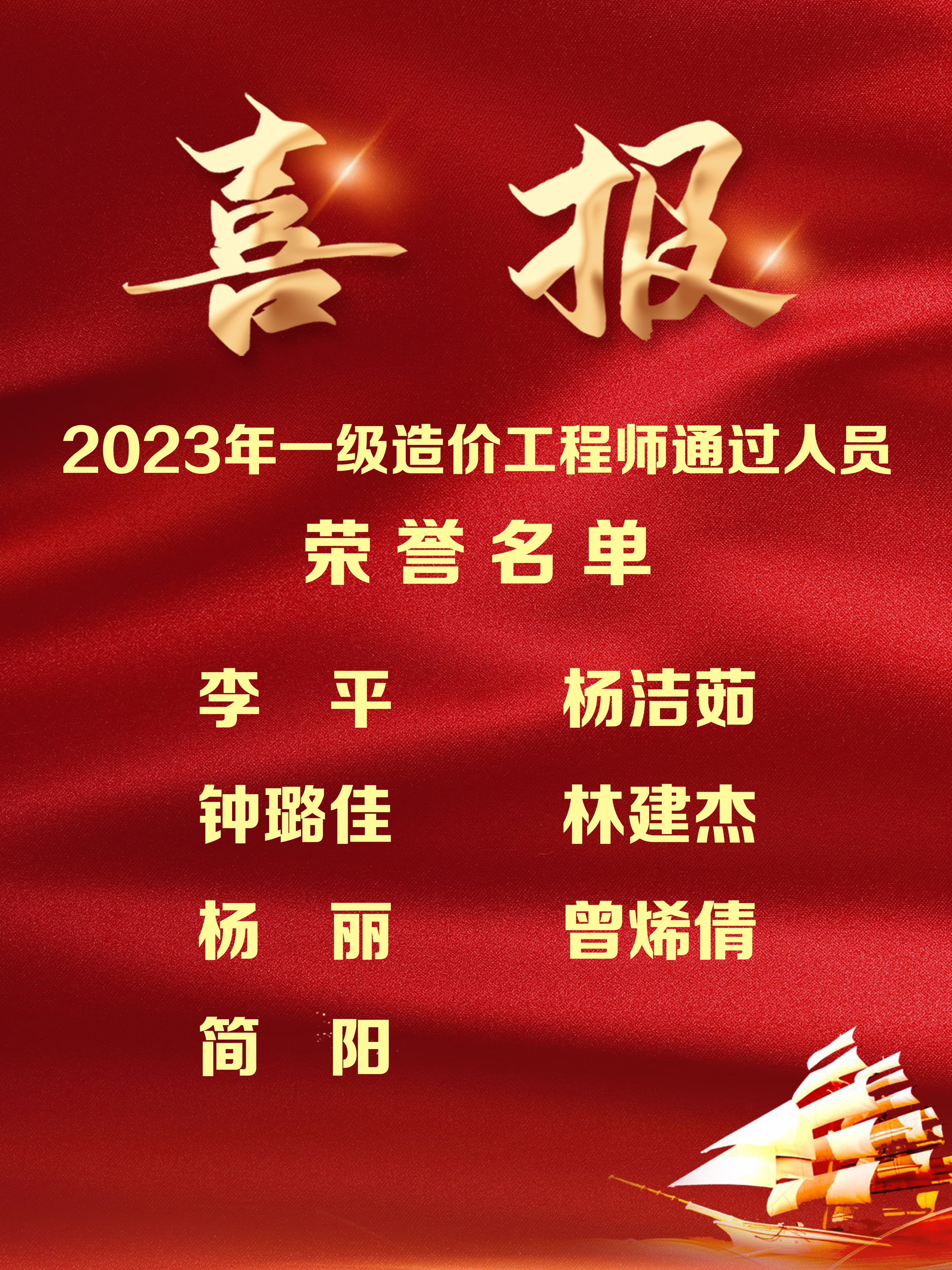 喜報(bào)！熱烈祝賀我司多名員工通過一級造價(jià)工程師考試！